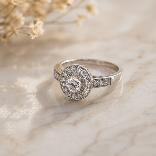 Anillo Halo Ruleteado