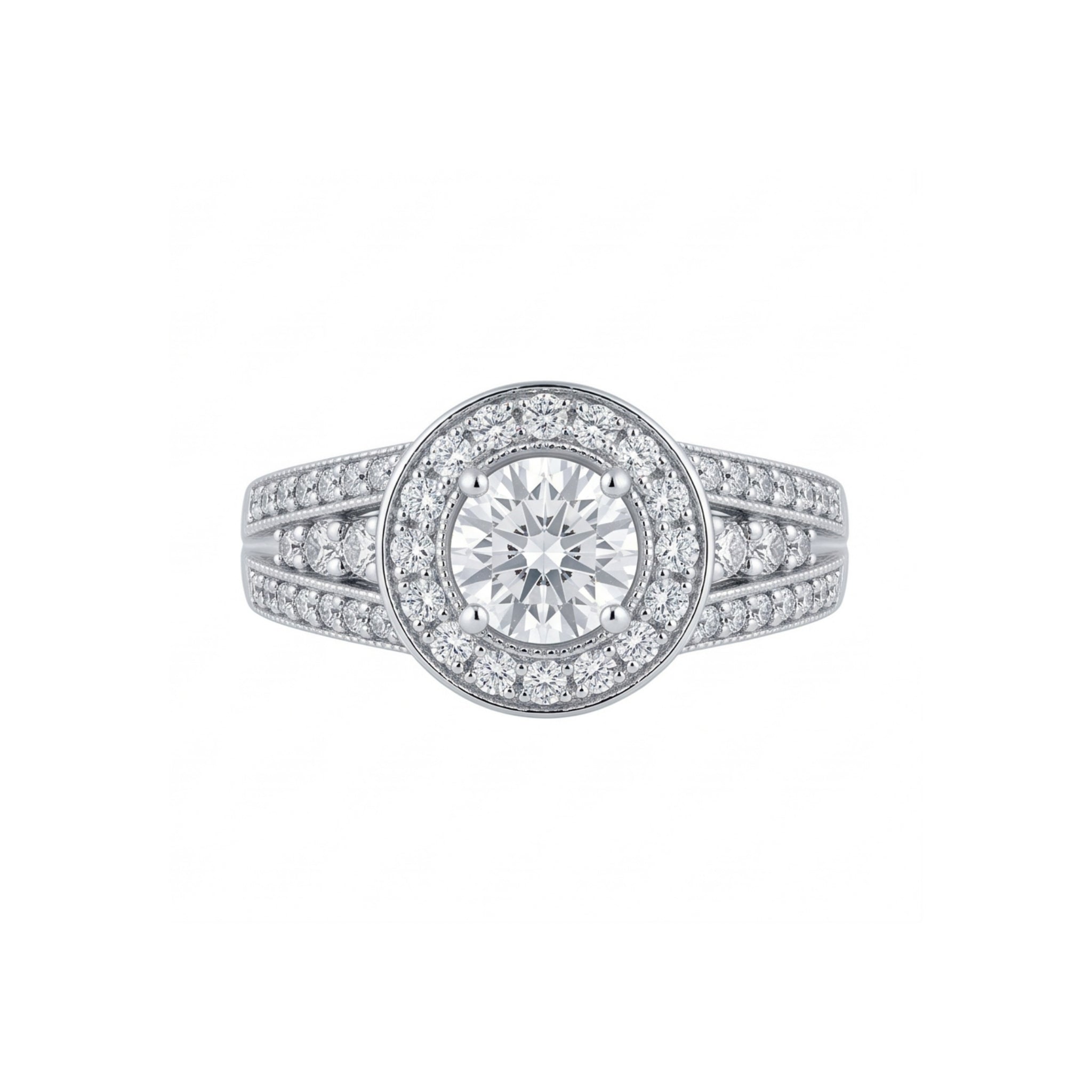 Anillo Triple Halo Riel