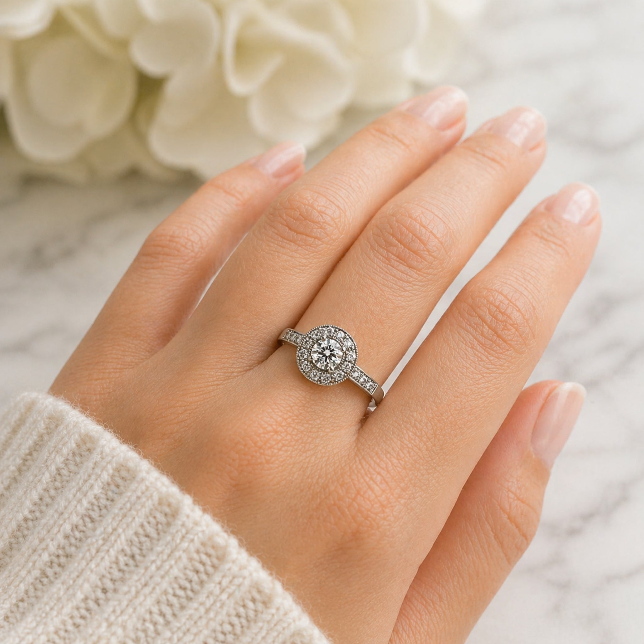 Anillo Halo Ruleteado