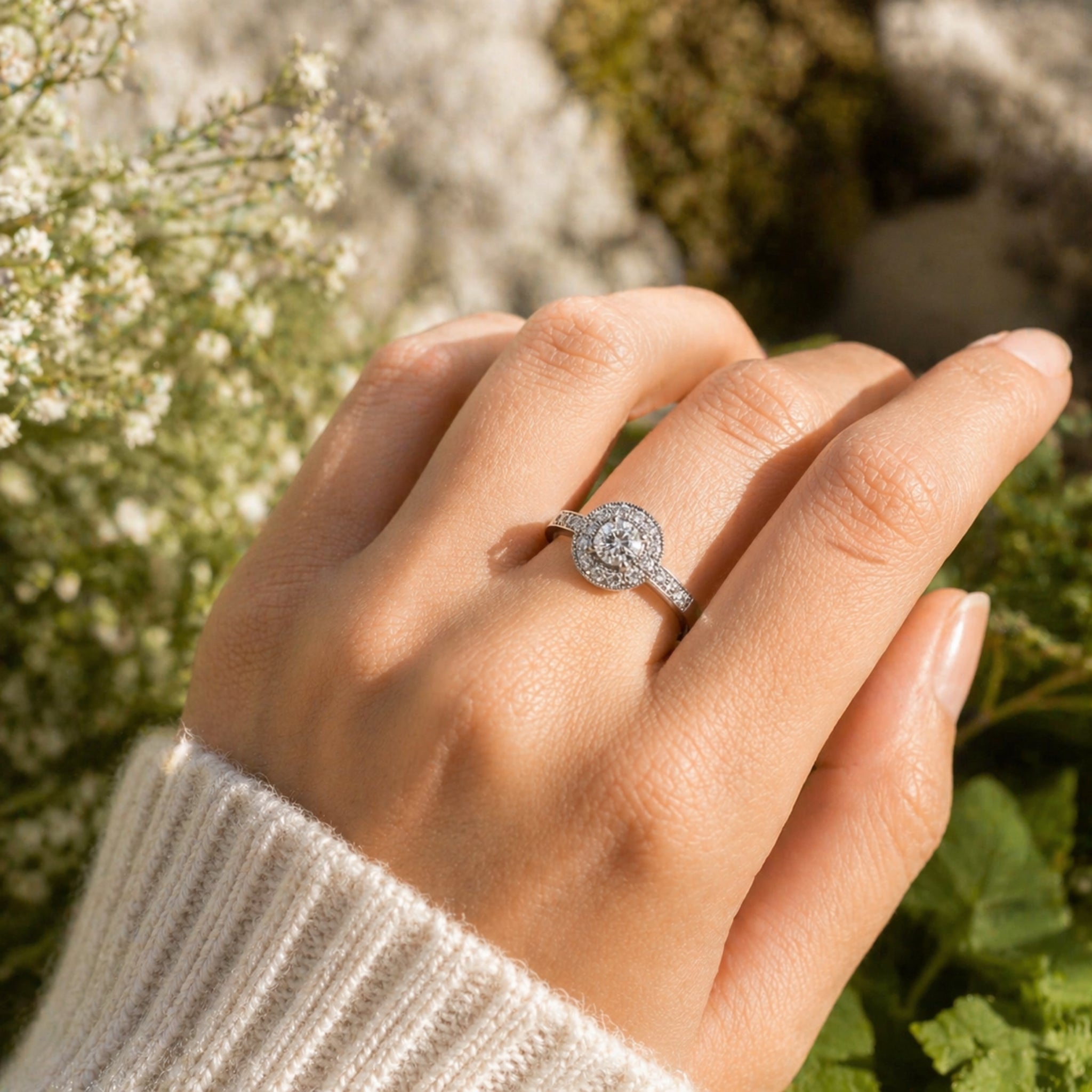 Anillo Halo Ruleteado