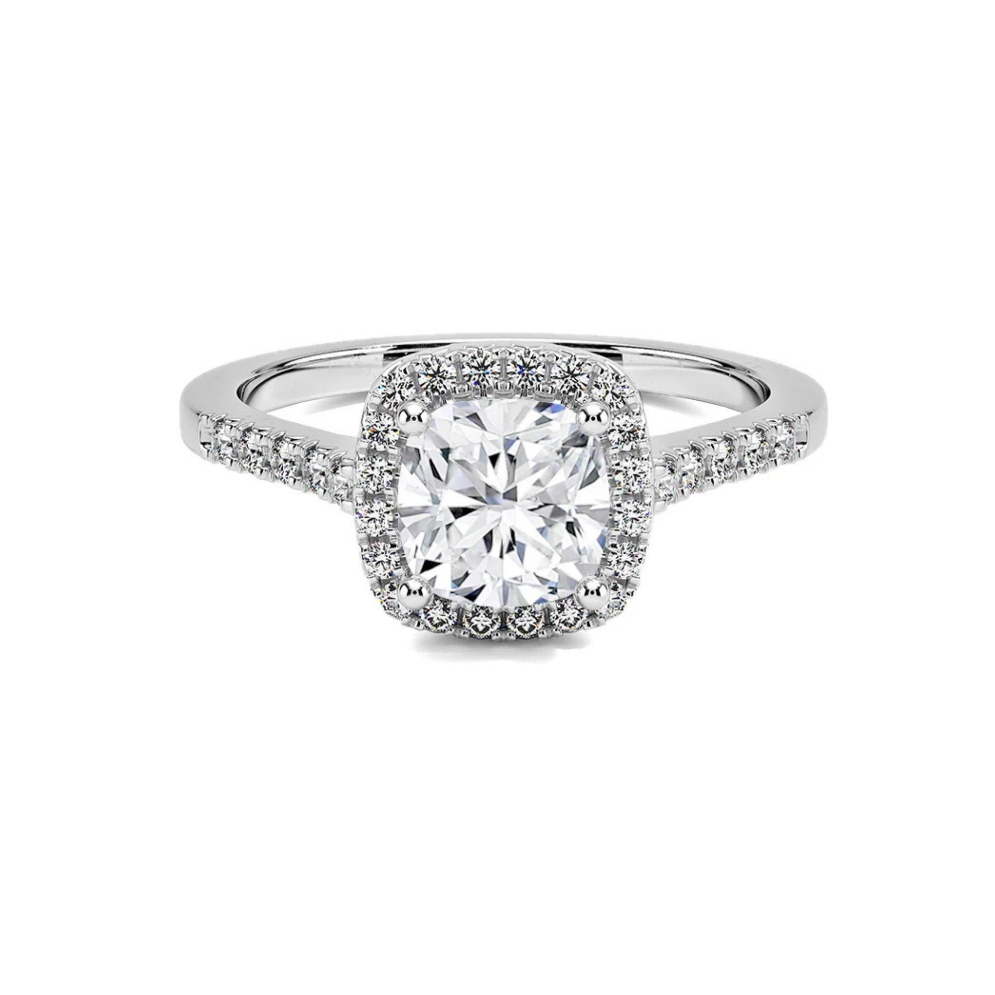 Anillo Halo Cushion Grifa
