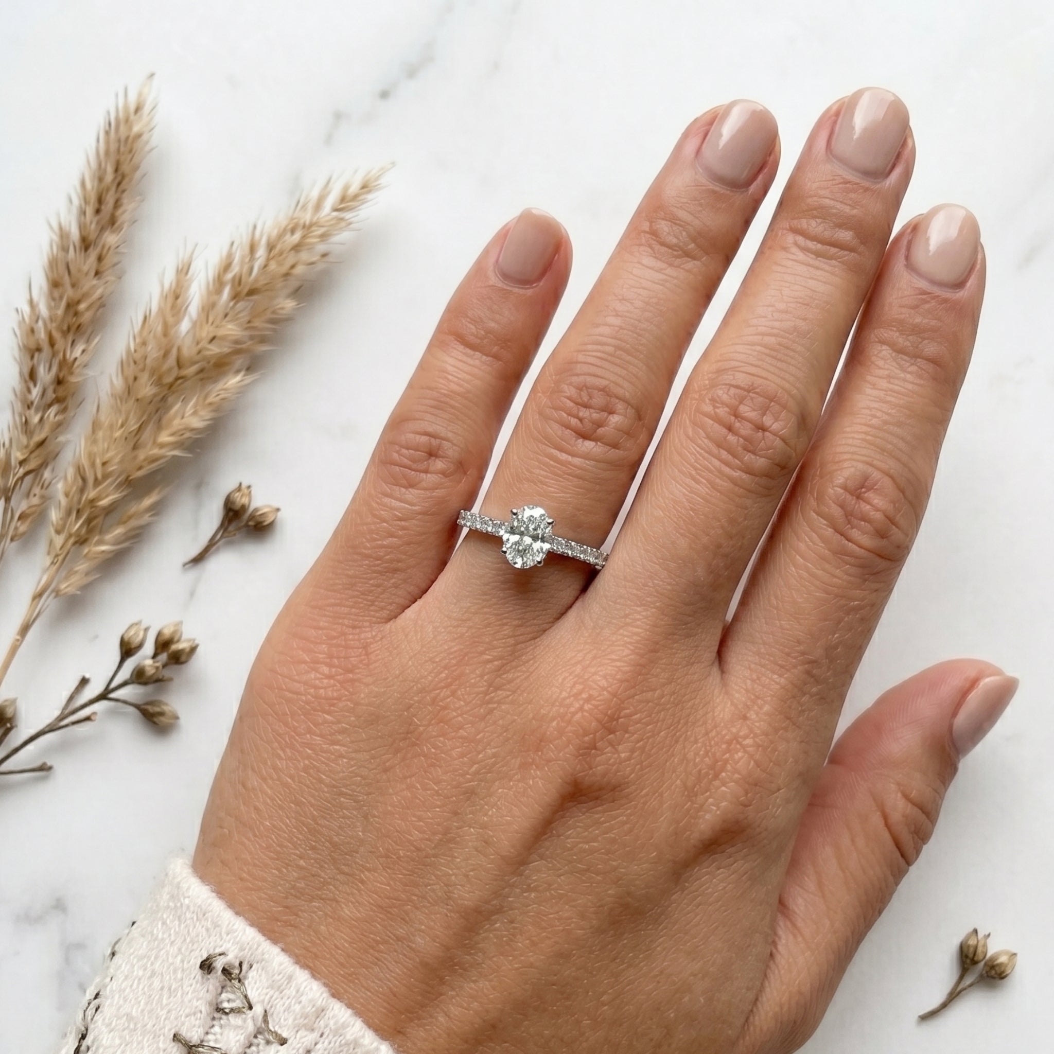 Anillo Solitario Oval Plus