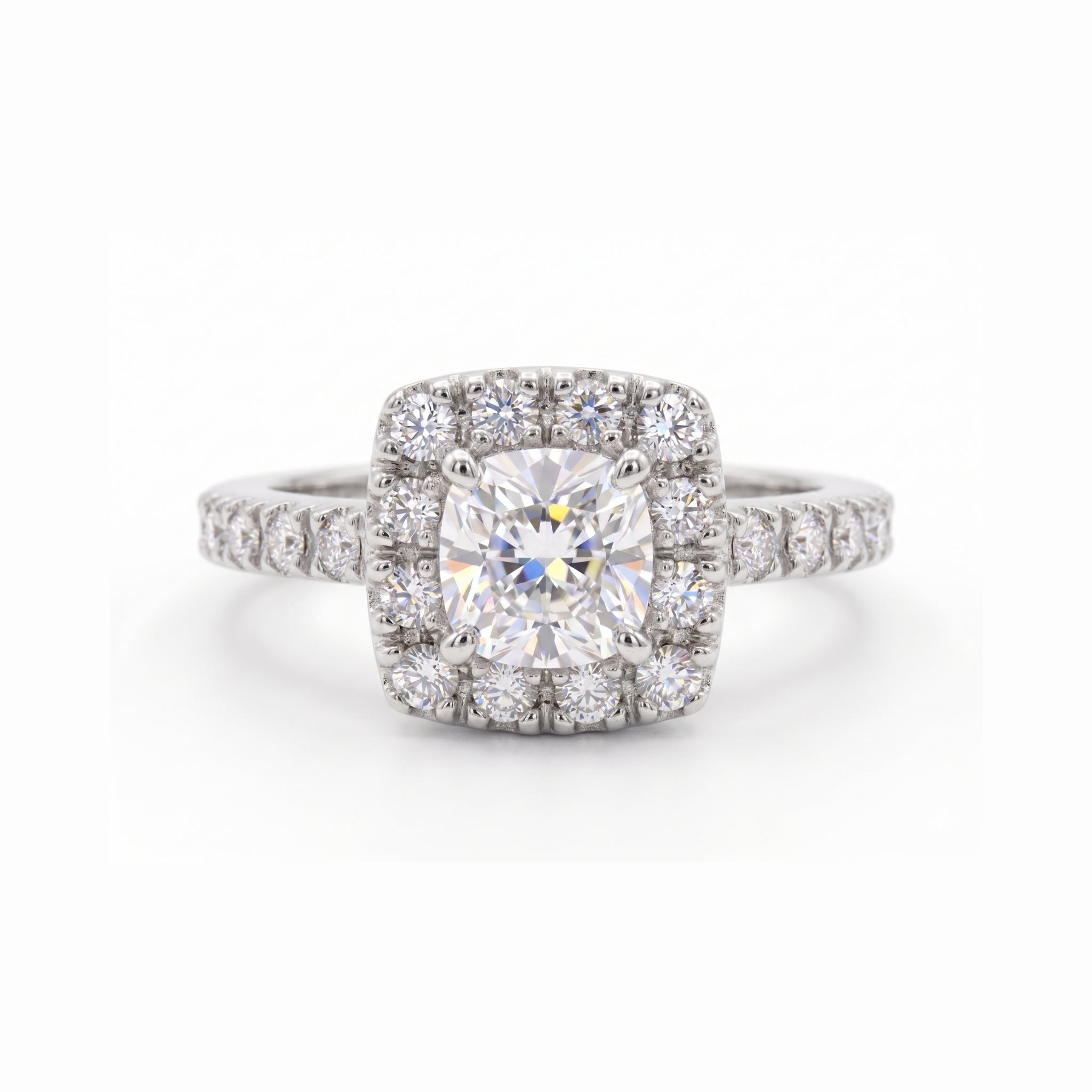 Anillo Halo Cushion Grifas