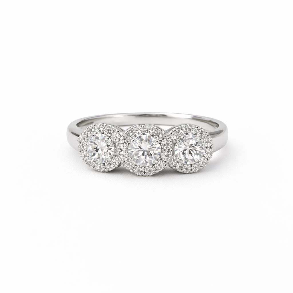 Anillo Triple Halo Grifa