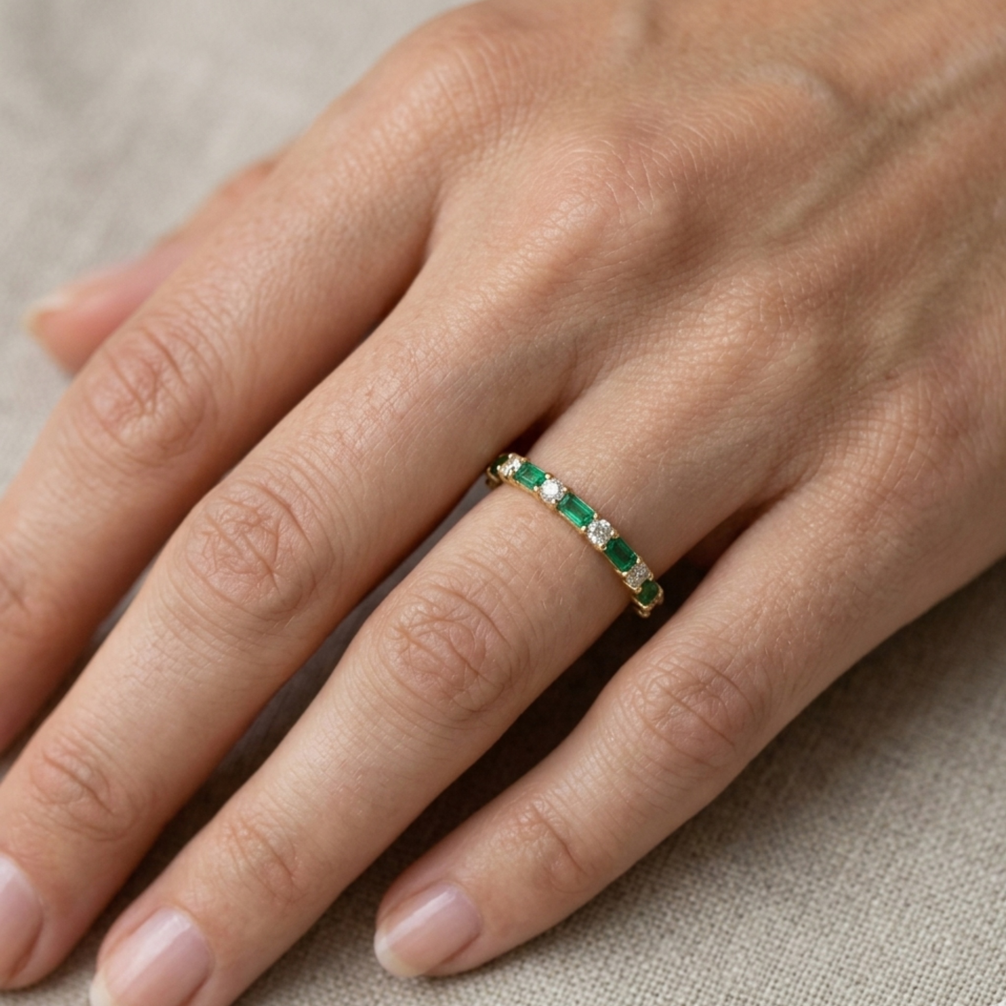 Anillo Esmeralda Baguette