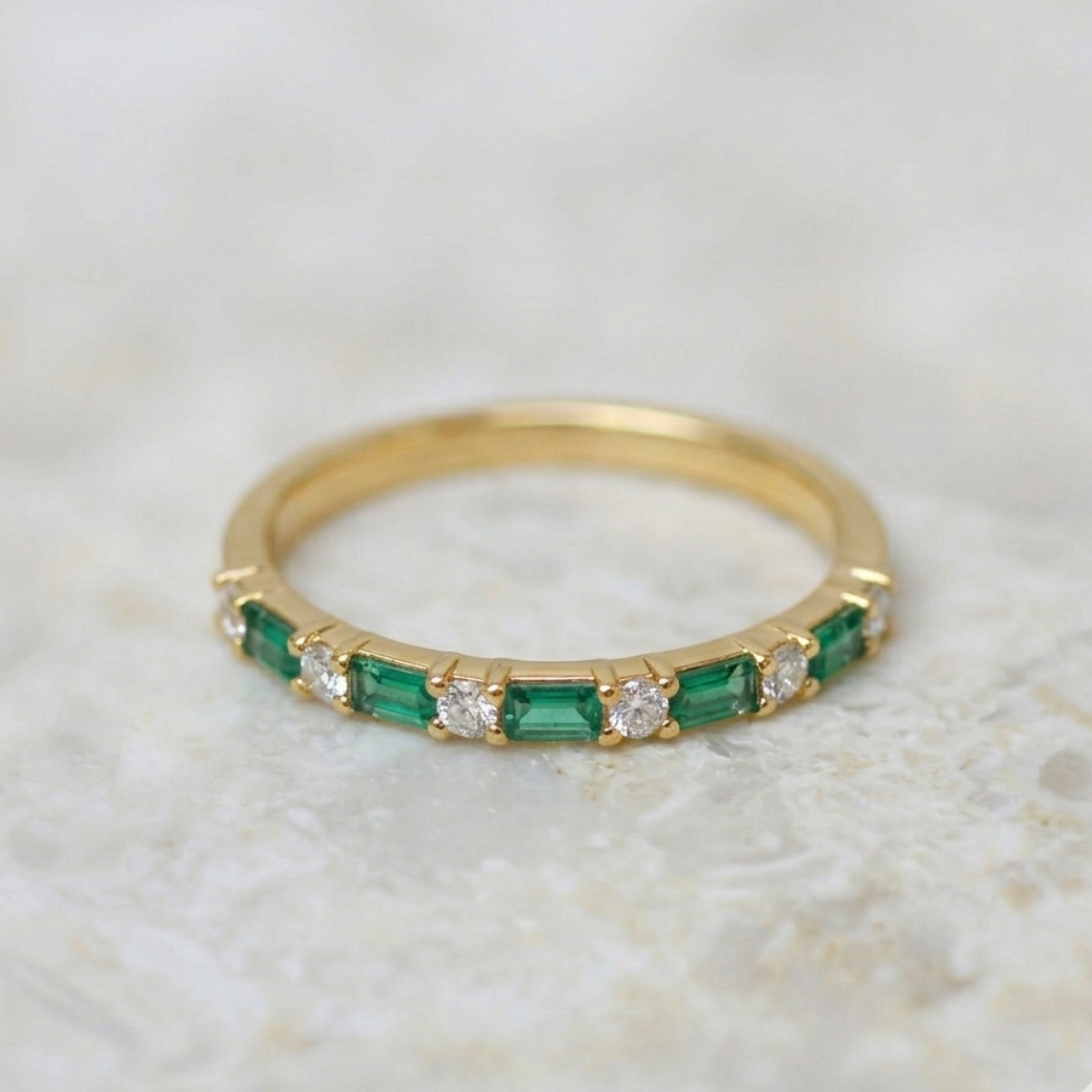Anillo Esmeralda Baguette