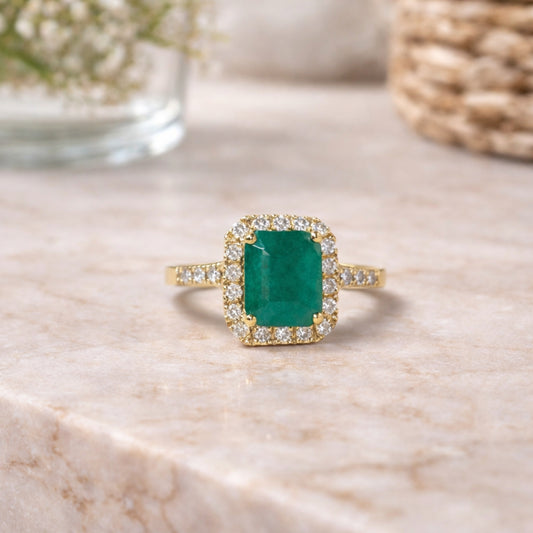 Anillo Esmeralda Halo