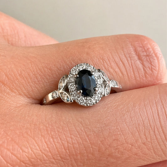 Anillo Zafiro Flor