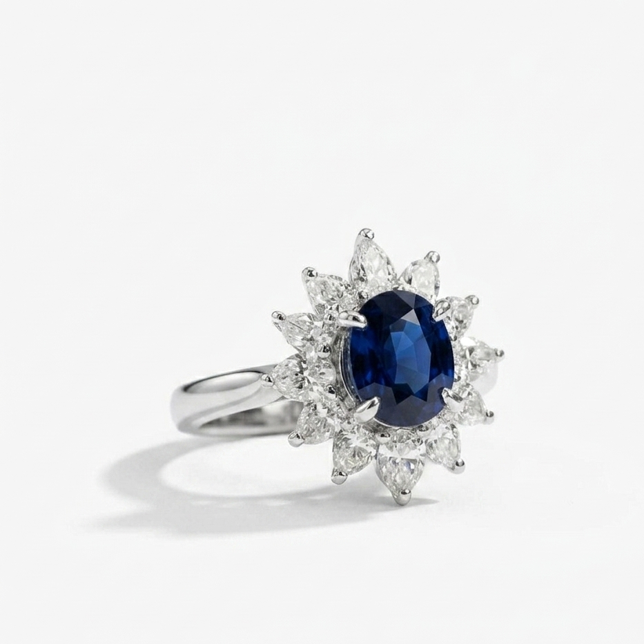 Anillo Halo Pear