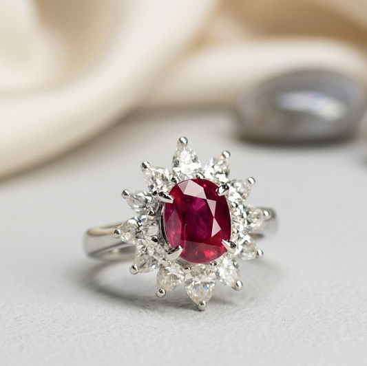 Anillo Halo Pear