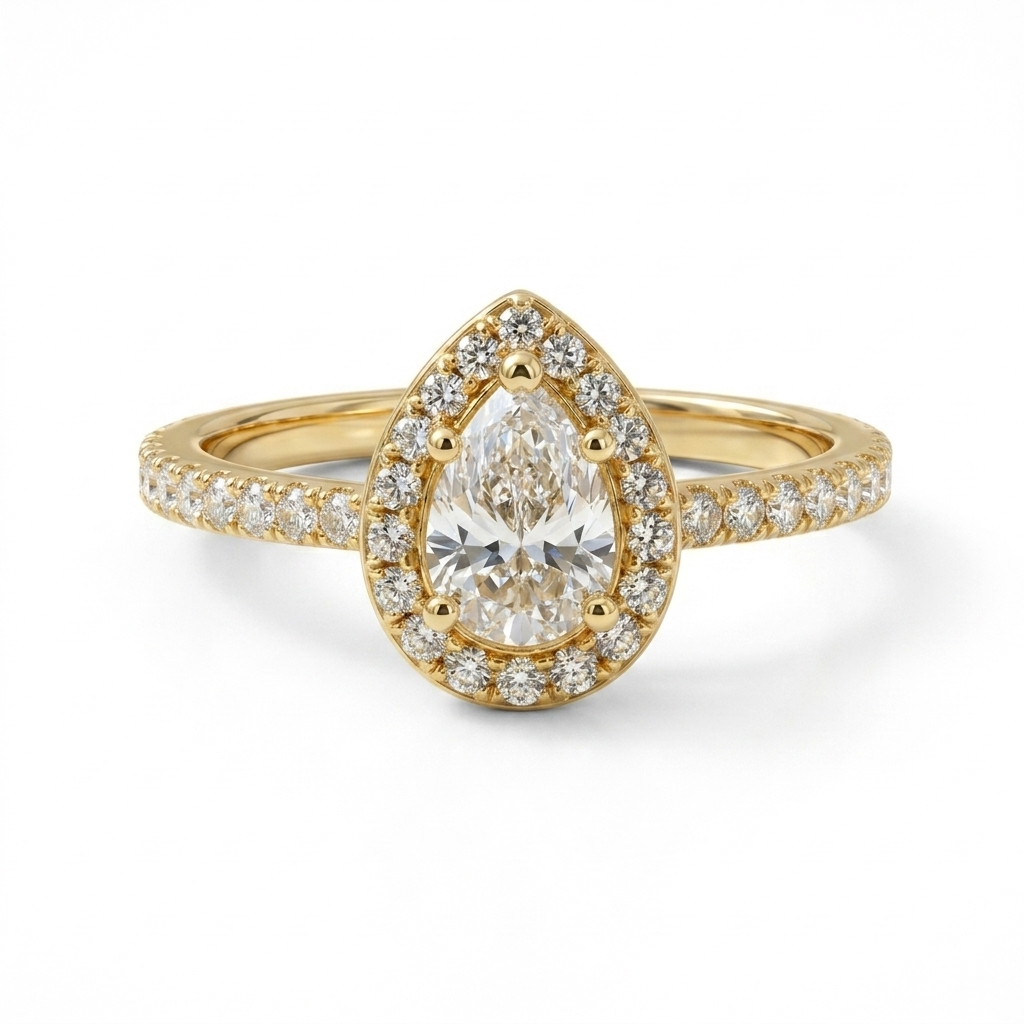 Anillo Pear Pavé