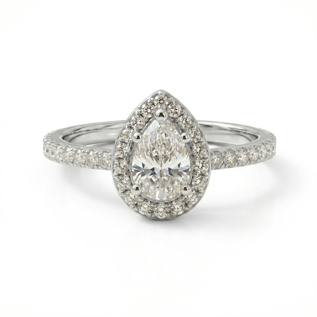 Anillo Pear Pavé