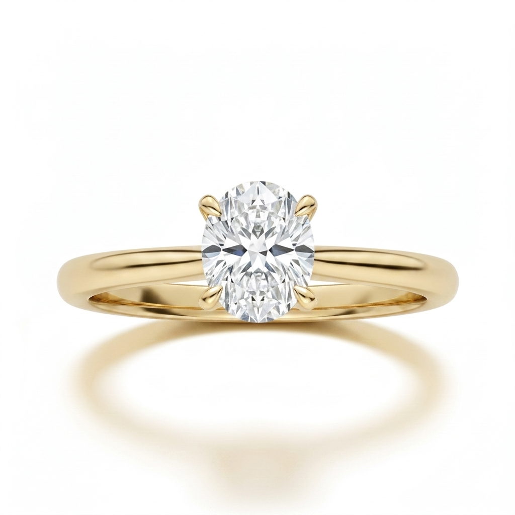 Anillo Solitario Oval